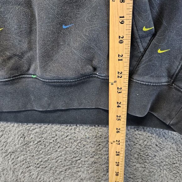 Nike AOP Gel Fleece Black Pullover Hoodie Mens Medium DM7930 010 Center Swoosh - Picture 4 of 9